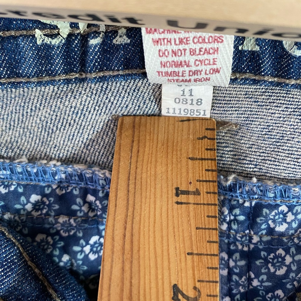 Mossimo Supply Co. Vintage Flare Wide Leg Jeans Floral Pocket Lining Size 17 - Picture 8 of 12